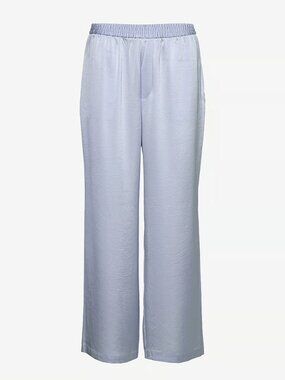 NWT Filippa K Kimberley Trouser Ice Blue Satin Relaxed Pants EU36 US4 MSRP $265